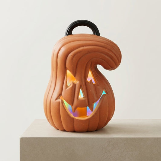 Jack-o'-Lantern Pumpkin Lamp with Multicolor LED, Orange