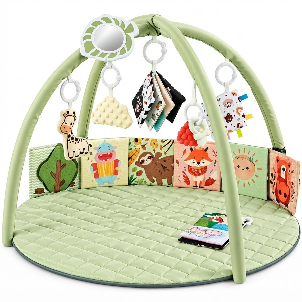 Baby Play Gym with Padded Arches and 6 Hanging Toys
