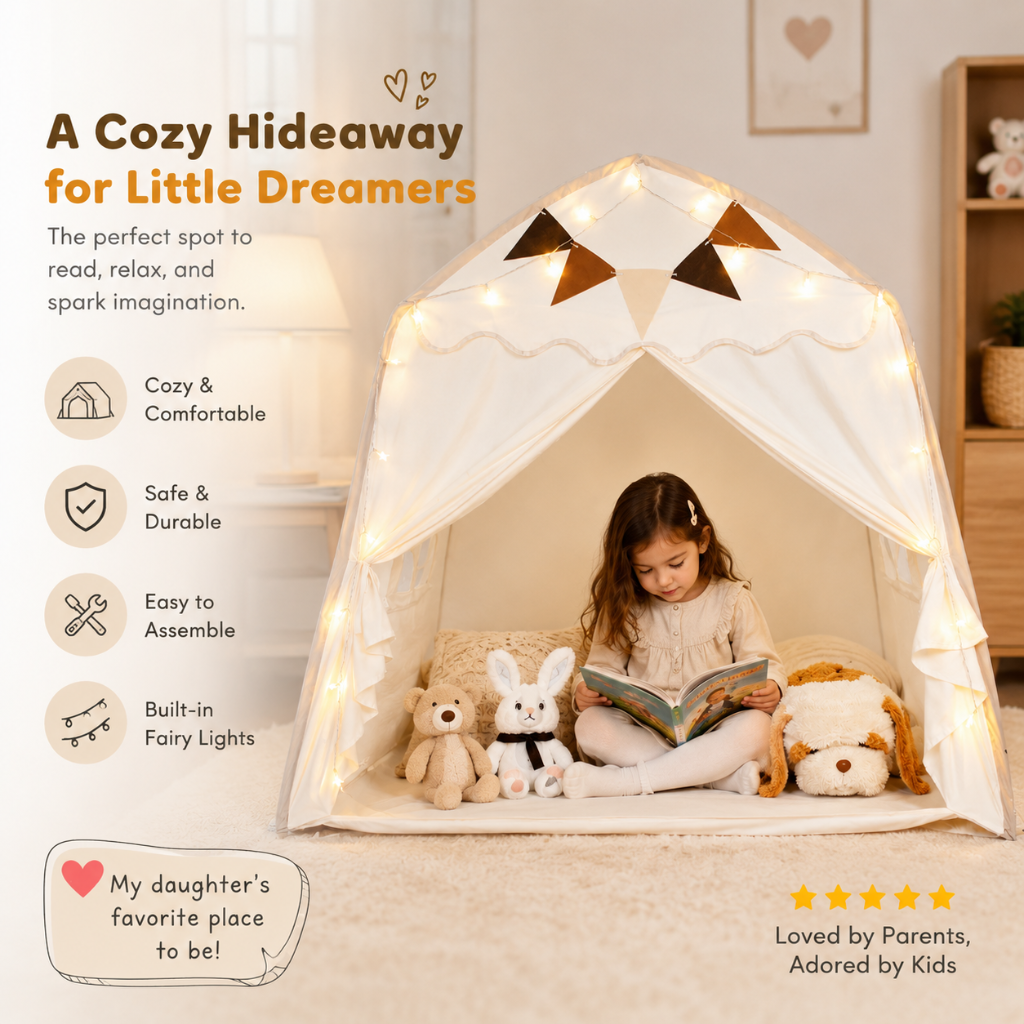 Kids Canopy Play Tent with Fibreglass Rods