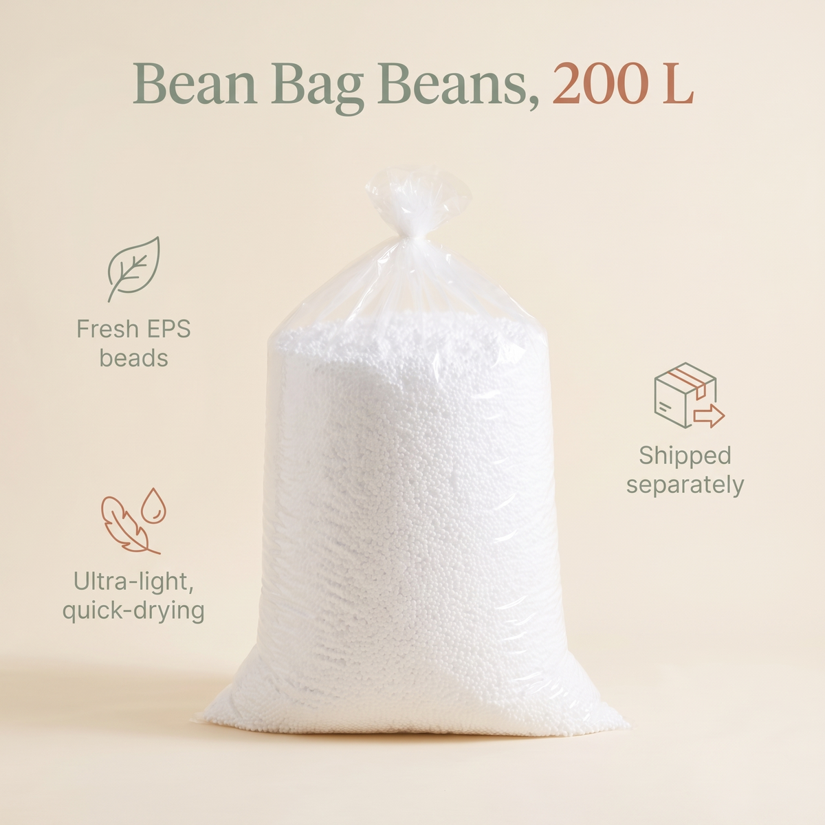 Bean Bag Refill Beads in EPP, 200 Liters