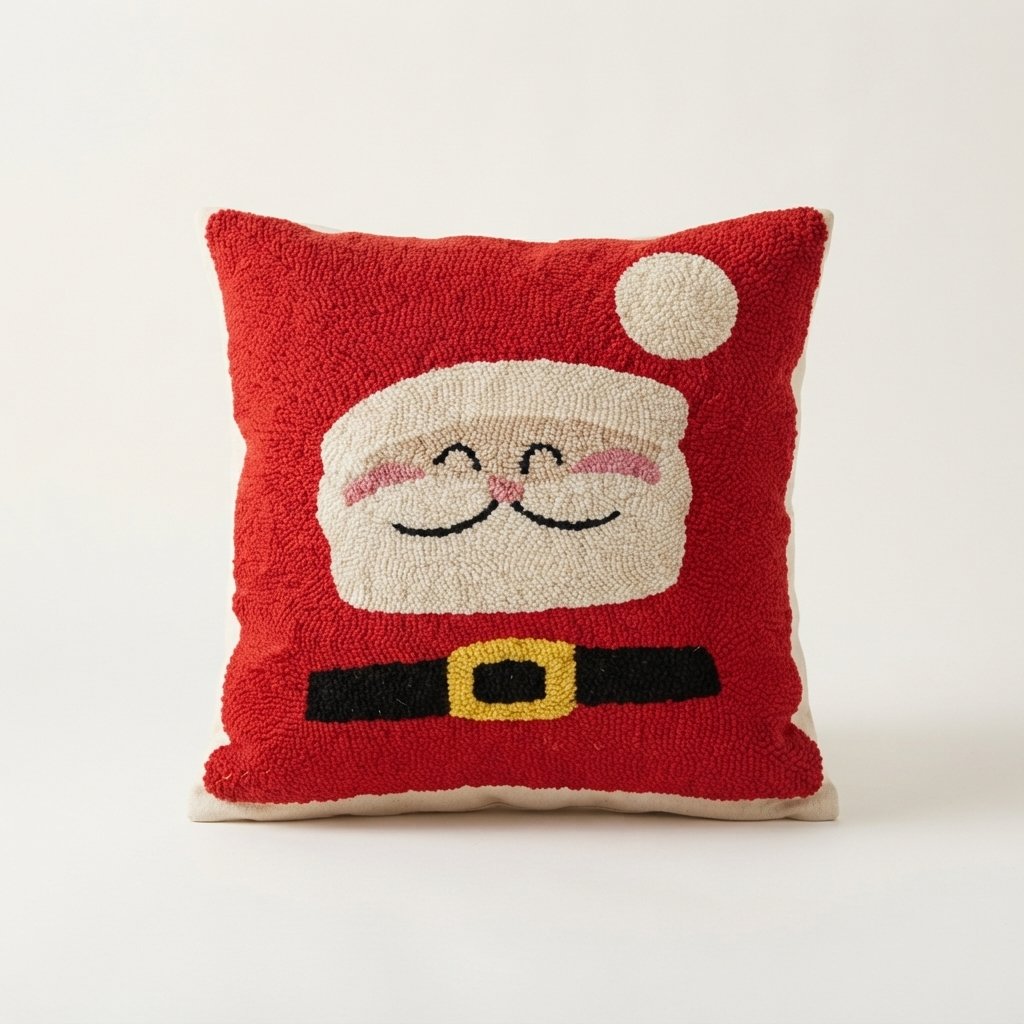 Tufted Christmas Cushion Cover, Cotton, 14 x 14 in