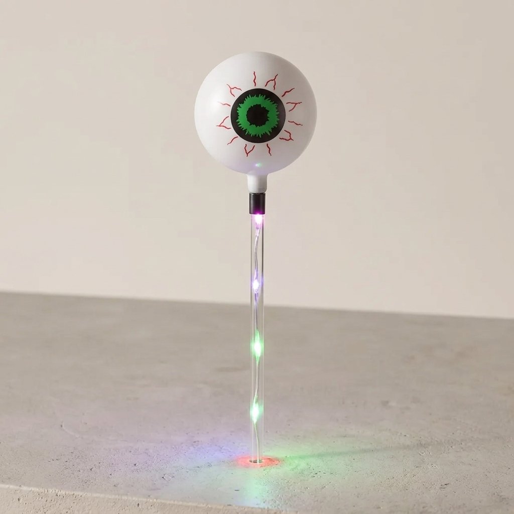 Halloween Eyeball Garden Stake Lights with LED Acrylic Stakes – Set of 6