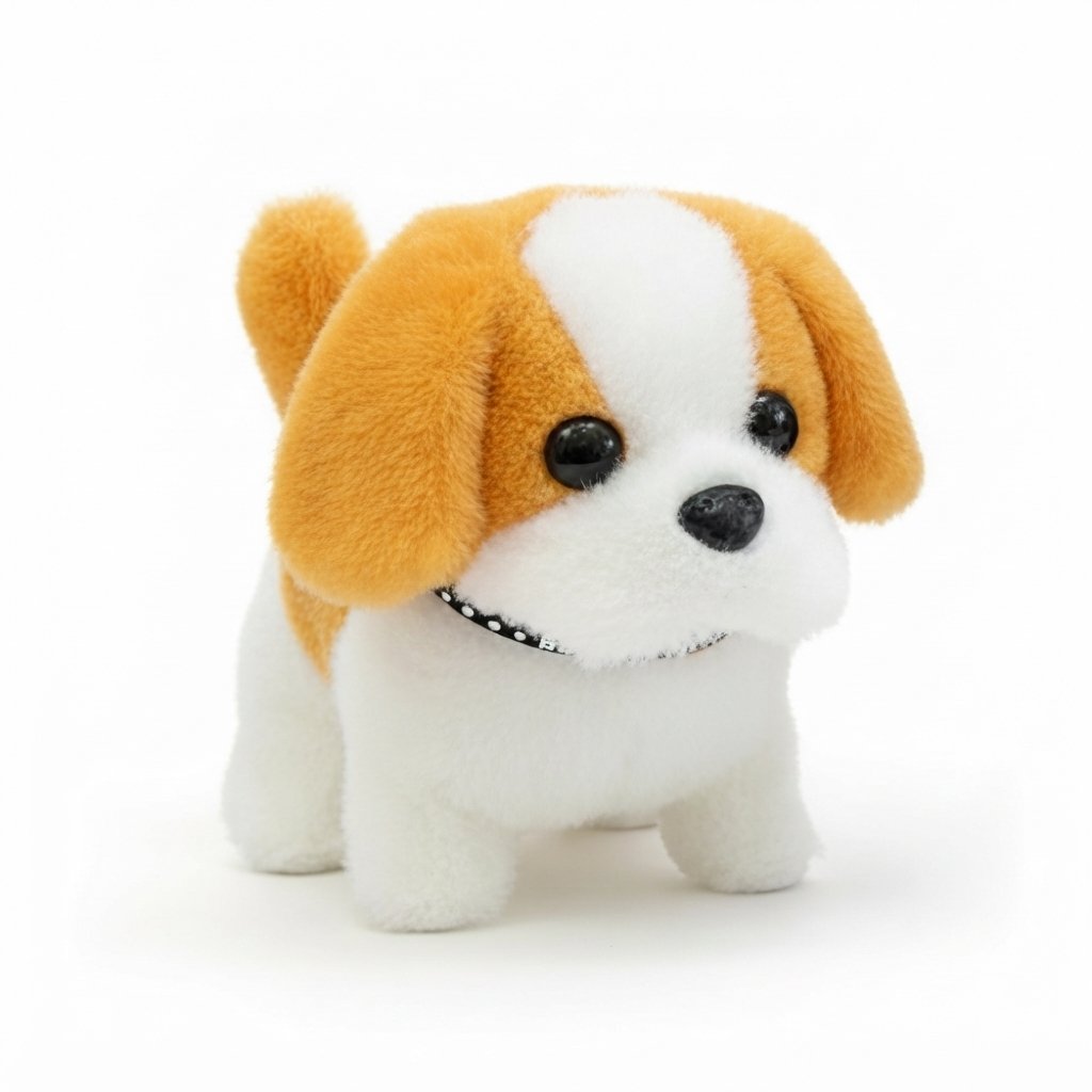 Interactive Robot Puppy with Plush Coat, Walking and Barking
