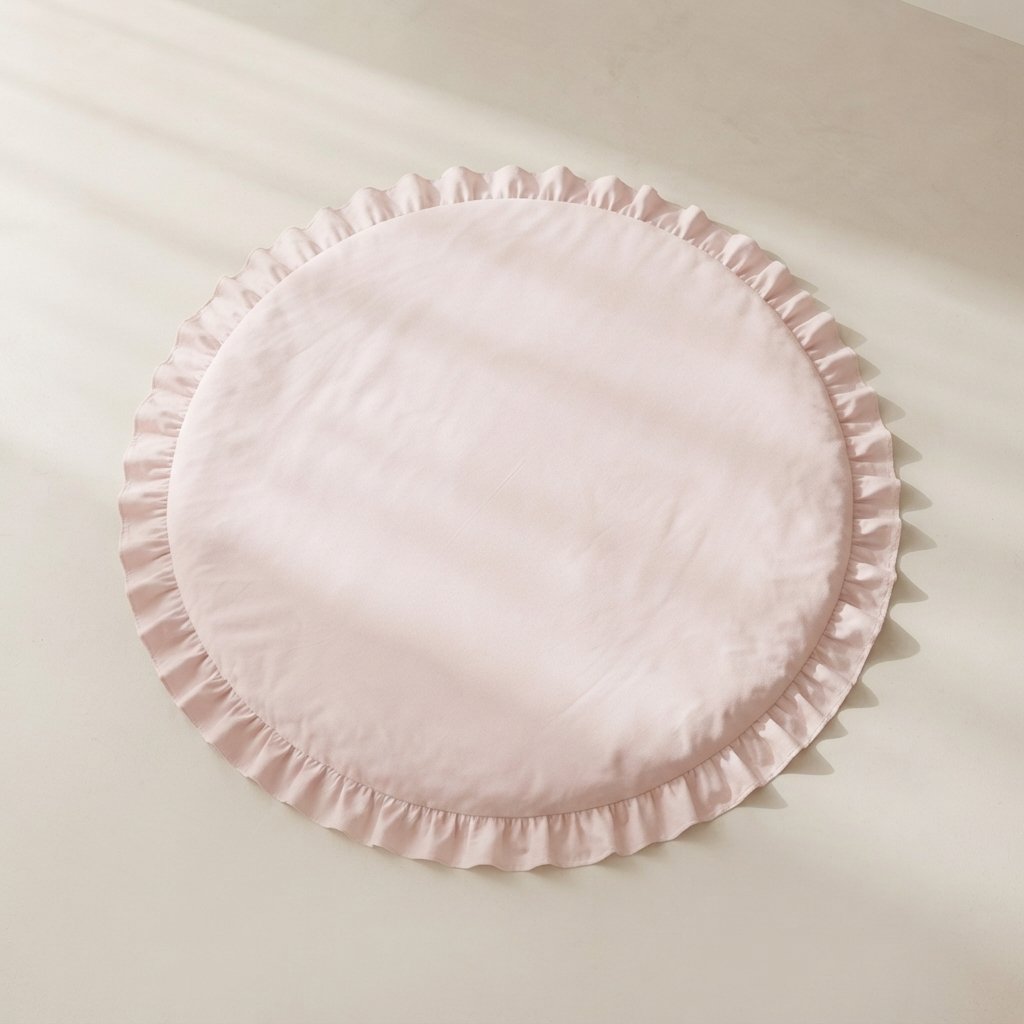 Round Padded Baby Play Mat with Ruffled Edge, 100 cm