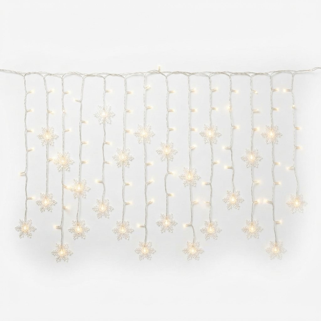 Snowflake LED Curtain Lights, 3.2 m