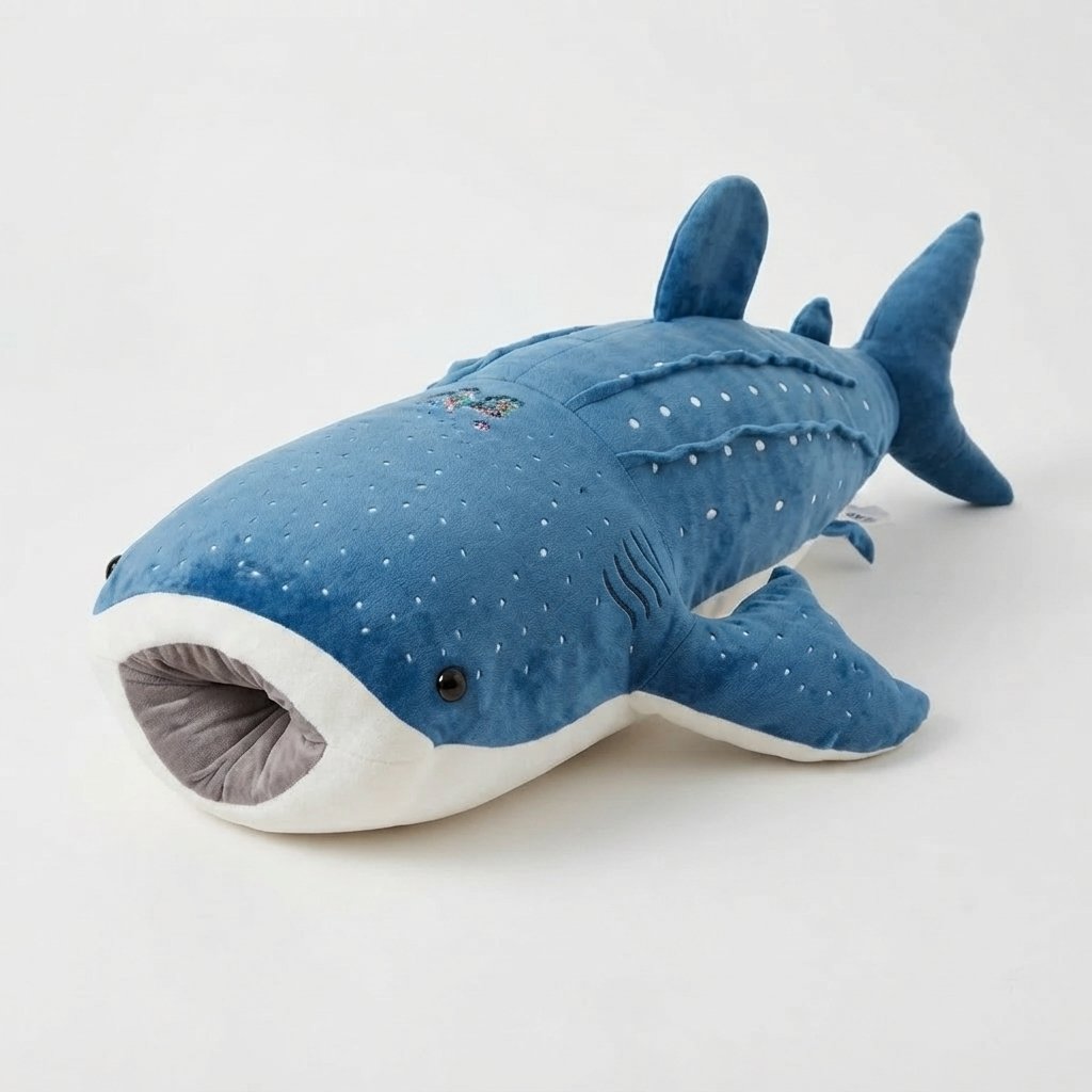 Whale Shark Plush Toy, Blue with White Spots
