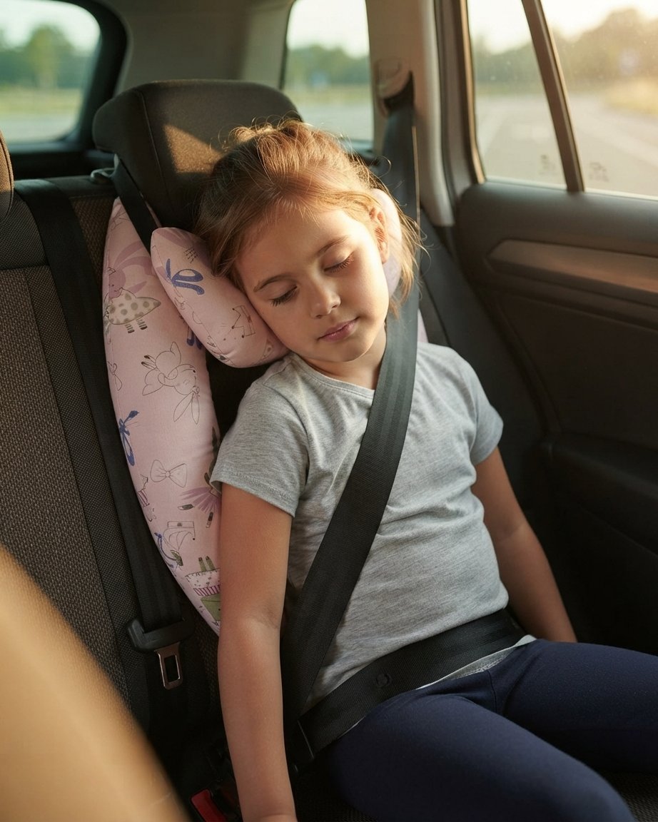 Kids Car Seat Headrest Pillow with Adjustable Straps
