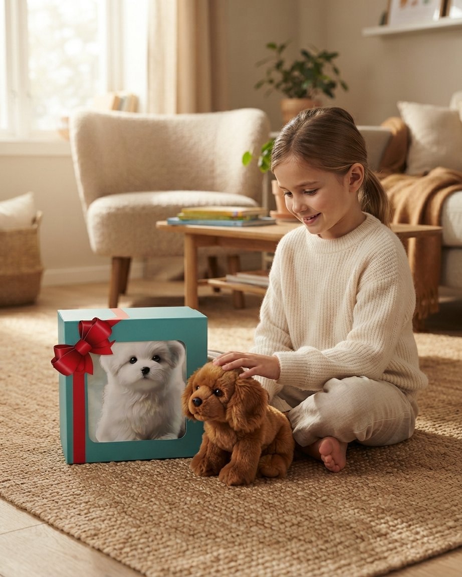 Interactive Plush Puppy Toy with Walking, Tail Wagging and Barking