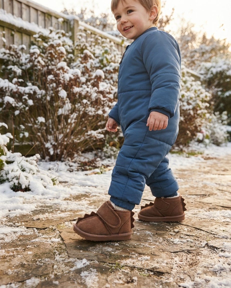 Kids Dinosaur Snow Boots with Insulated Lining