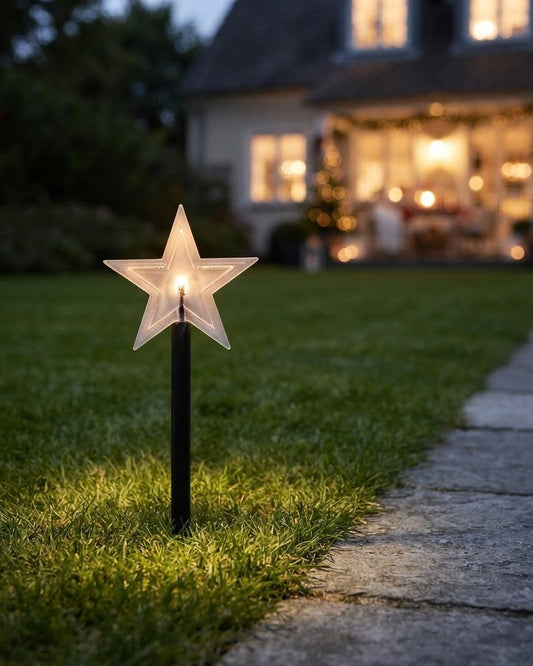 Outdoor LED Garden Stake Lights in Christmas Shapes, Set of 5