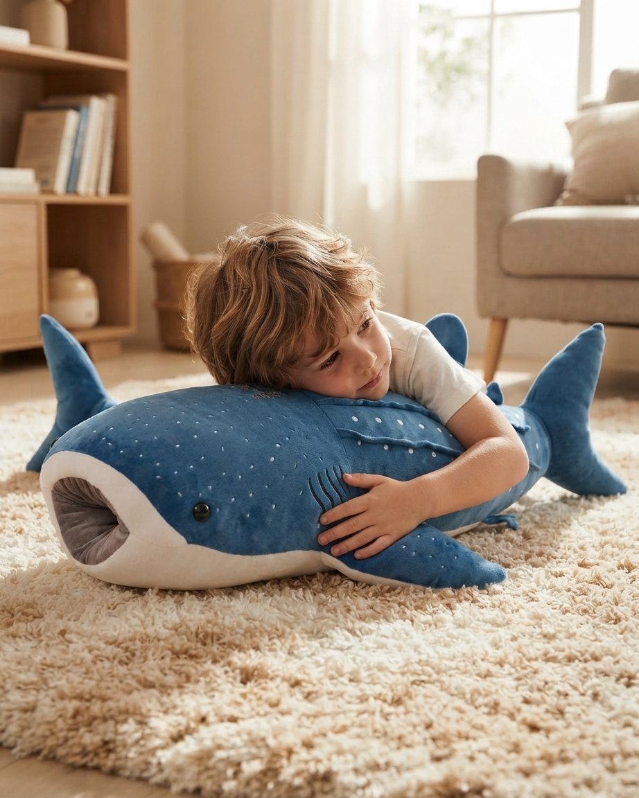 Whale Shark Plush Toy, Blue with White Spots