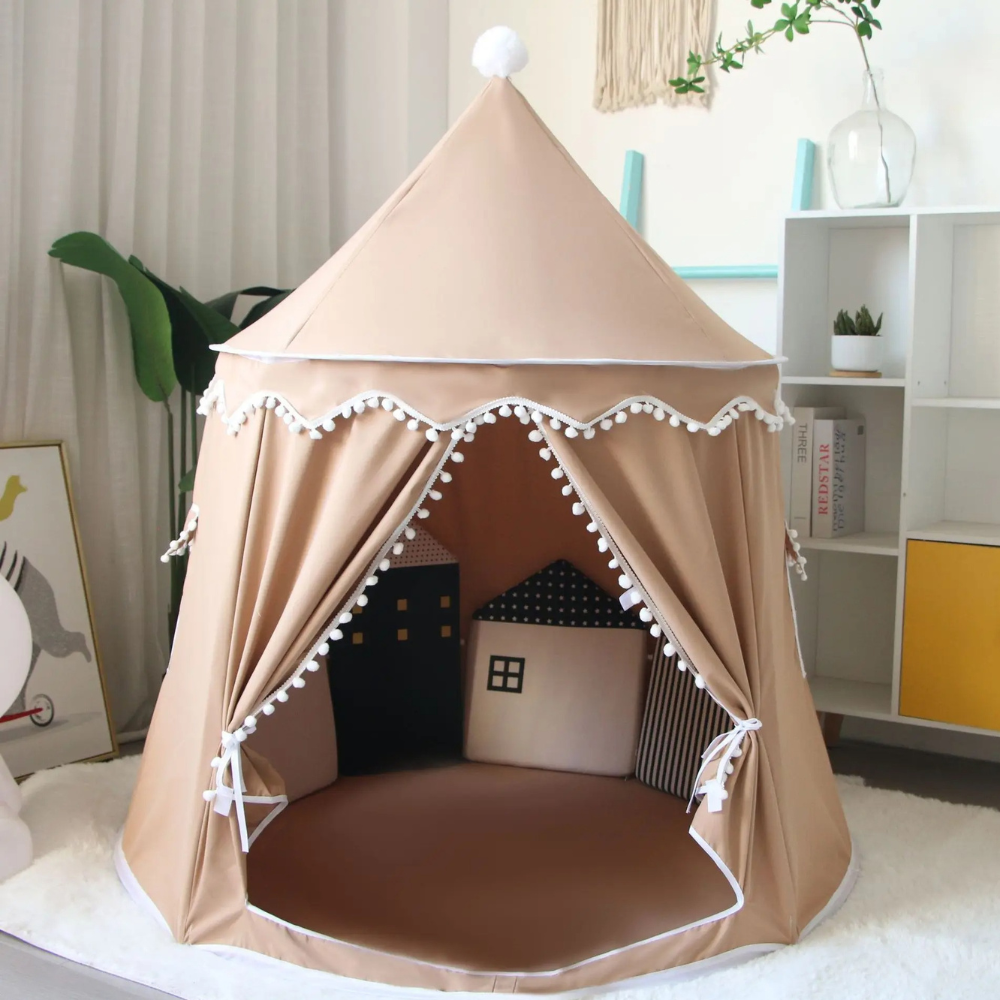 Kids Indoor Teepee Play Tent with Support Poles