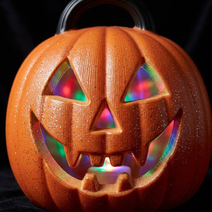 Jack-o'-Lantern Pumpkin Lamp with Multicolor LED, Orange