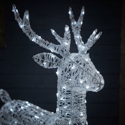 LED Reindeer Family Christmas Decoration with Timer, Set of 3