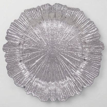 Reef Texture Charger Plates with Scalloped Edge, 13 in