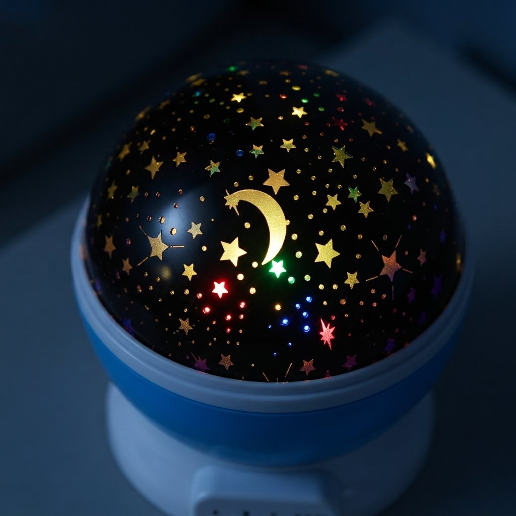 Rotating Star Projector Night Light with Four LED Colors