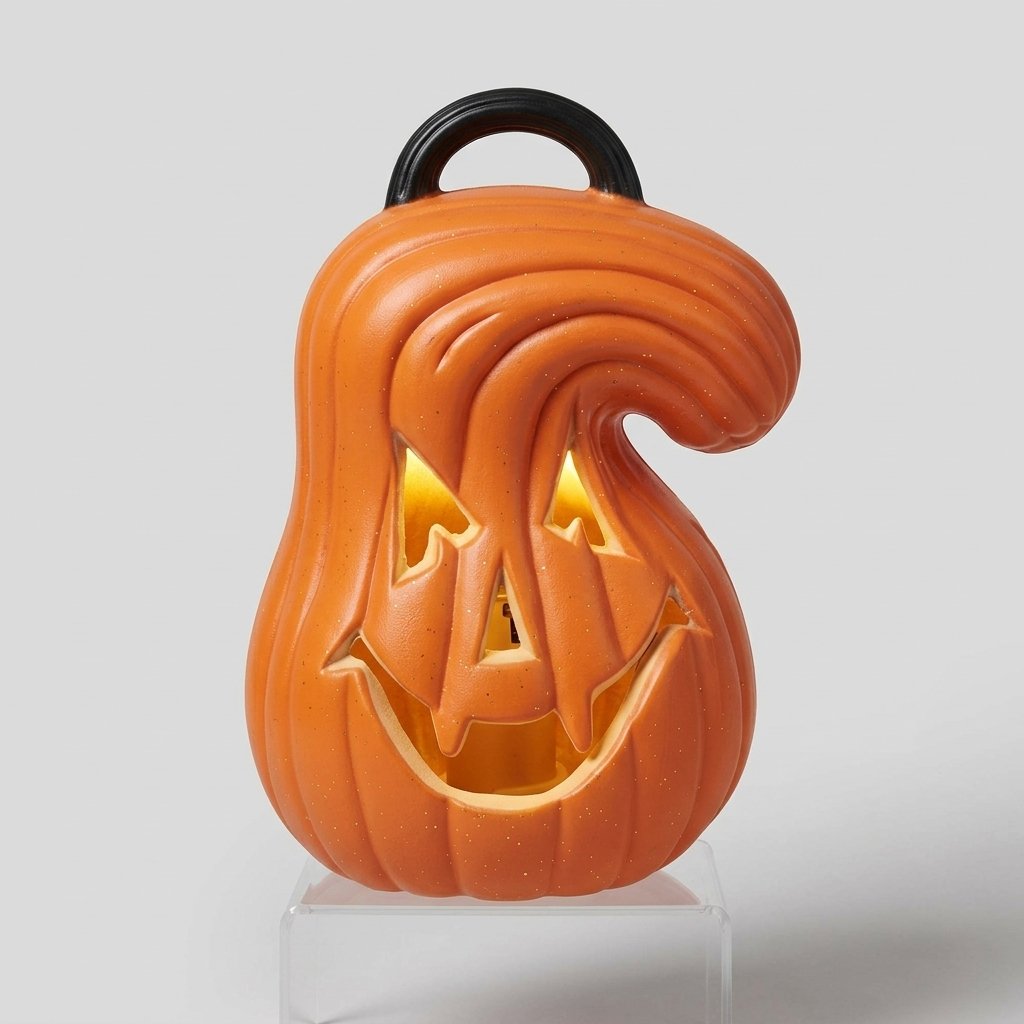 Jack-o'-Lantern Pumpkin Lamp with Multicolor LED, Orange