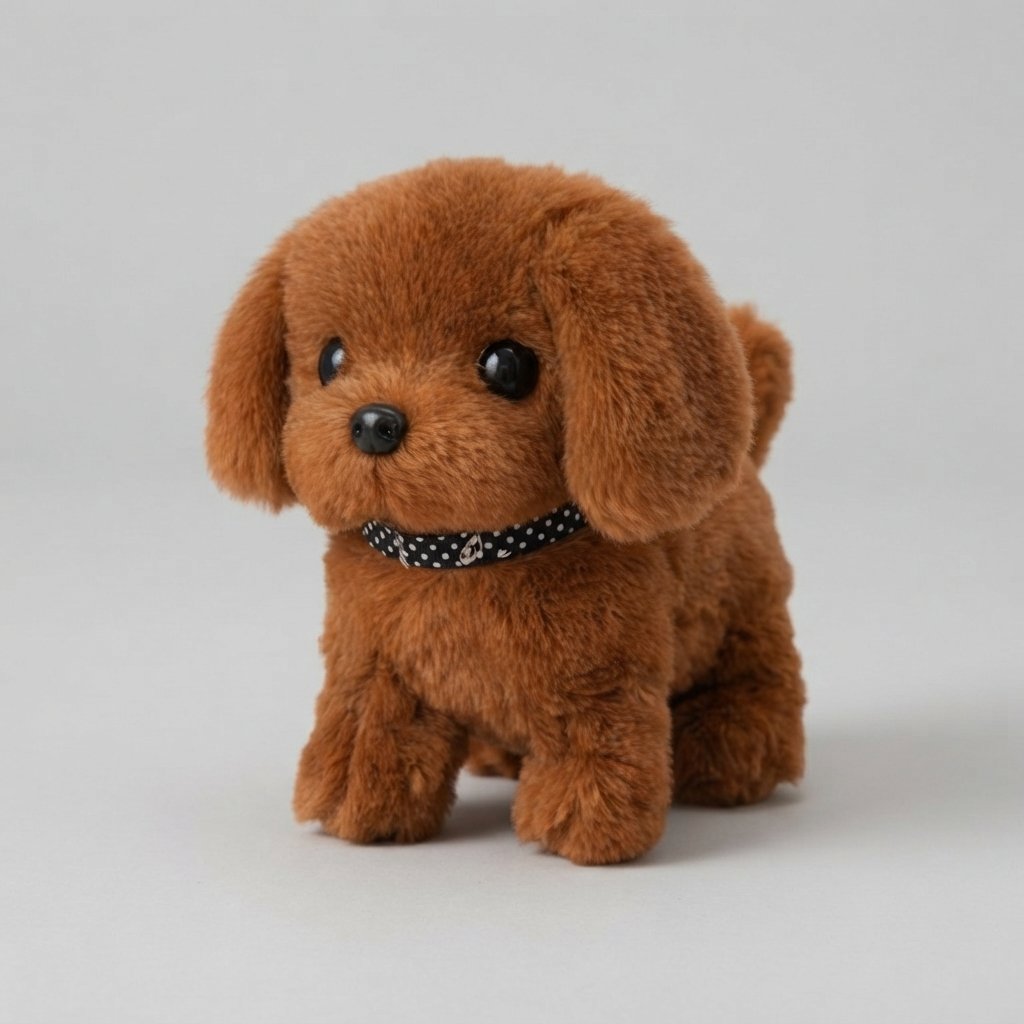 Interactive Plush Puppy Toy with Polka-Dot Collar – Walks, Sits and Barks