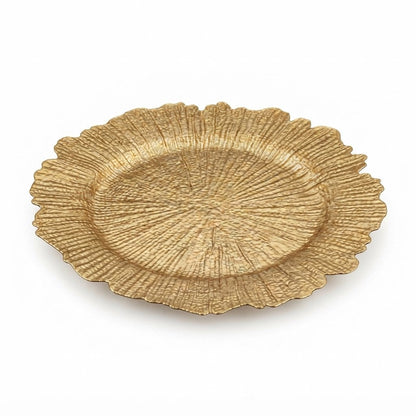 Reef Texture Charger Plates with Scalloped Edge, 13 in