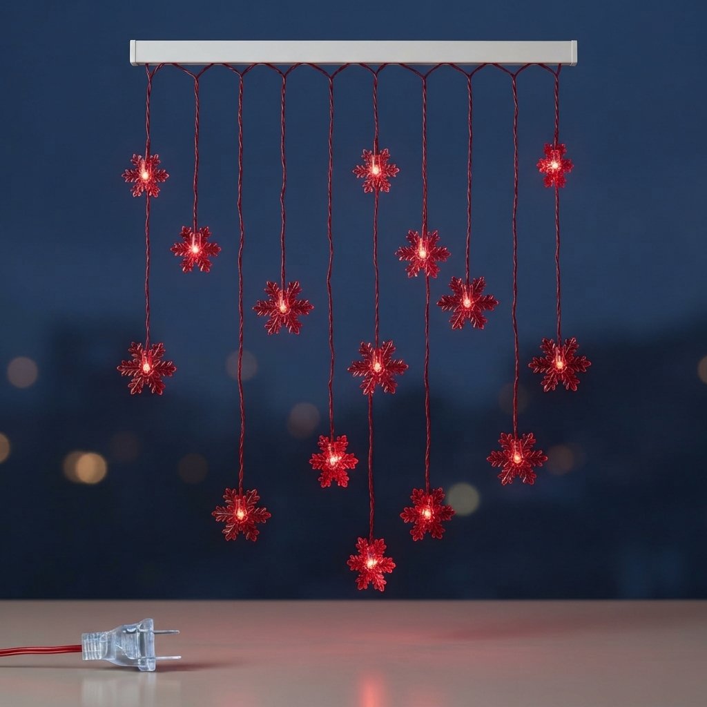Snowflake LED Curtain Lights, 3.2 m