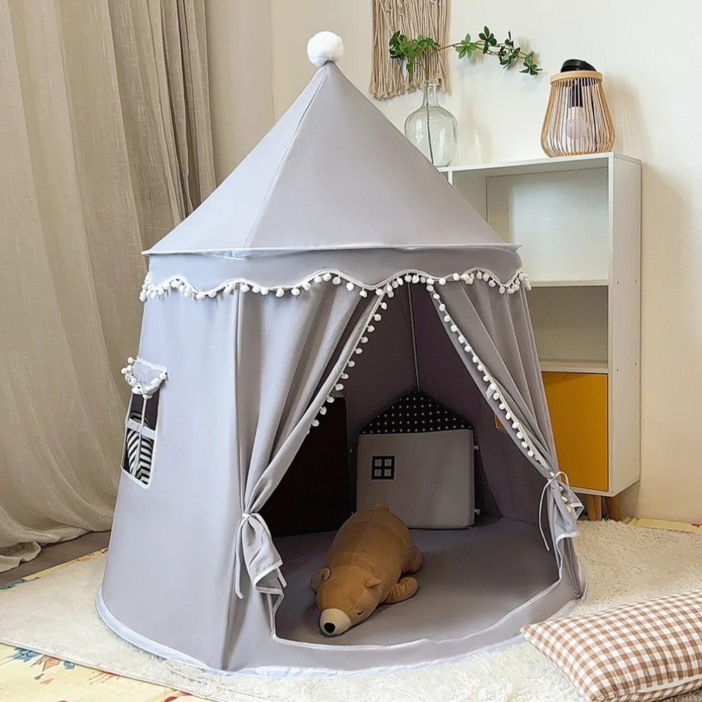 Kids Indoor Teepee Play Tent with Support Poles