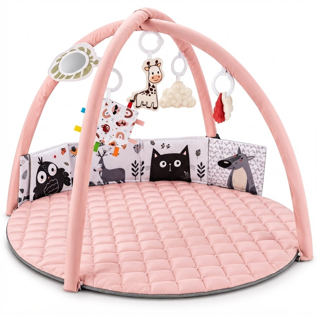 Baby Play Gym with Padded Arches and 6 Hanging Toys
