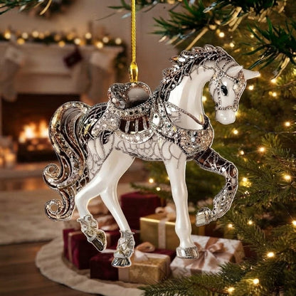 Acrylic Horse Christmas Tree Ornament with Hanging Cord