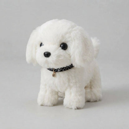 Interactive Plush Puppy Toy with Polka-Dot Collar – Walks, Sits and Barks