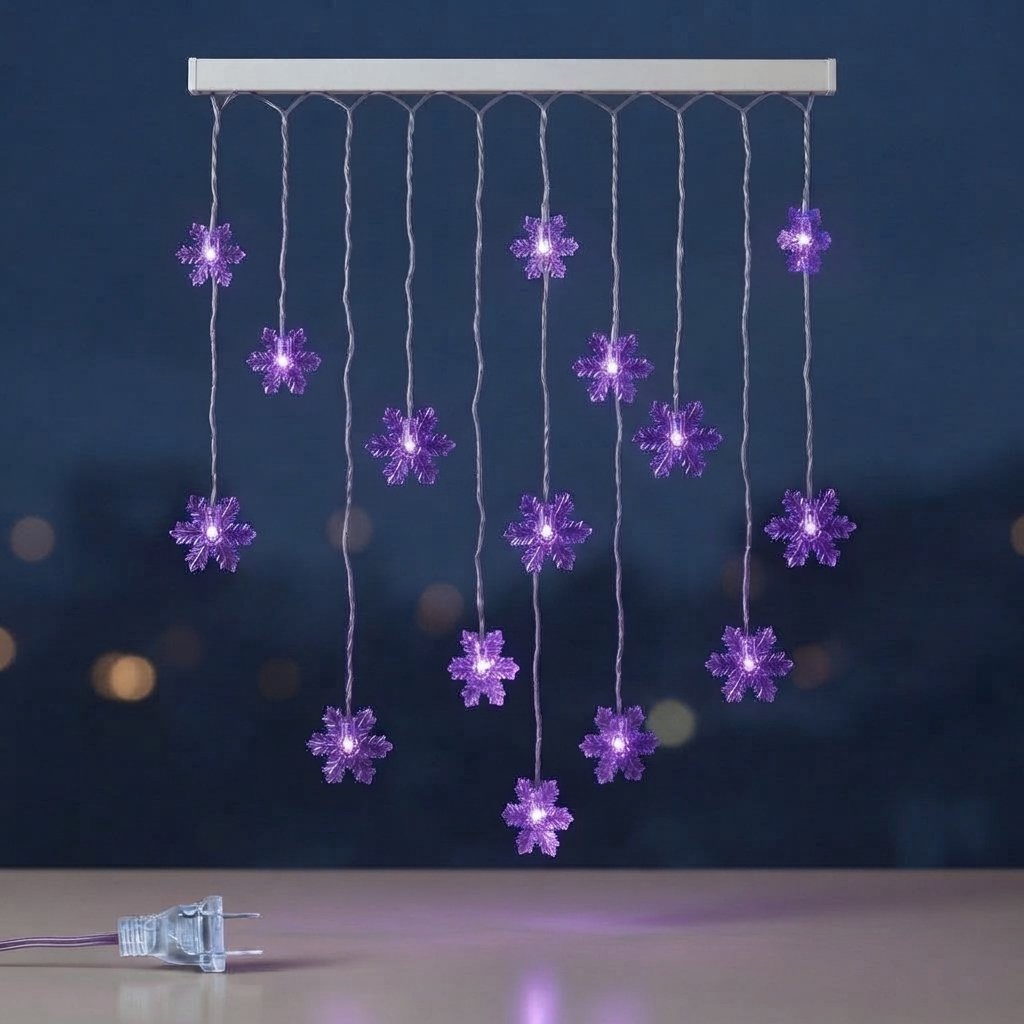 Snowflake LED Curtain Lights, 3.2 m