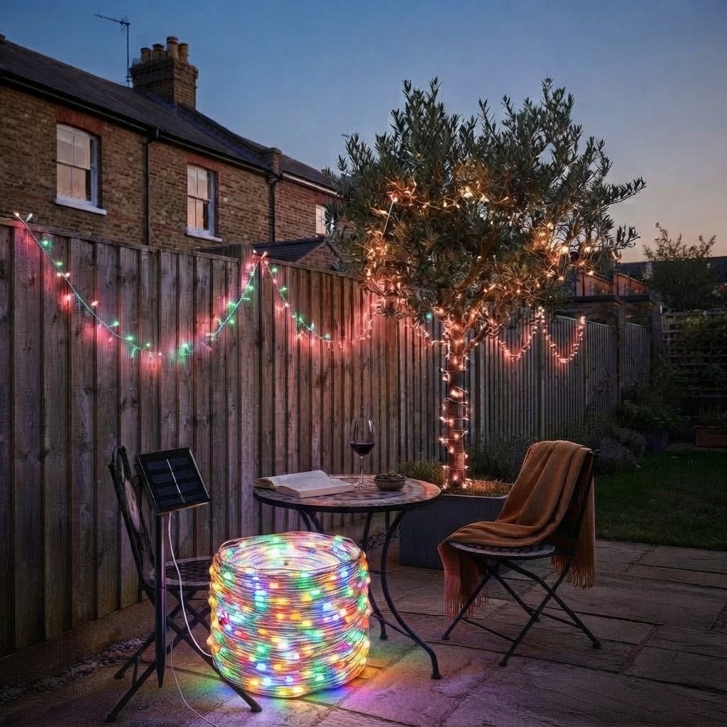 Solar Fairy Lights with 8 Modes for Outdoor Use