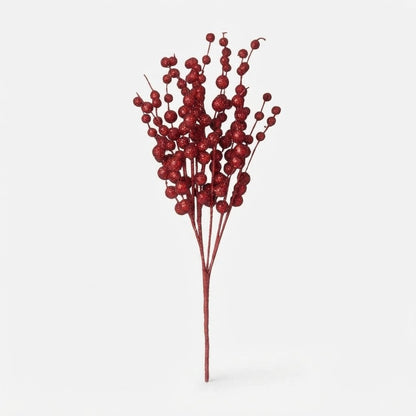 Glitter Berry Stems for Christmas Trees, Pack of 10