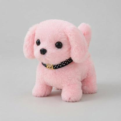 Interactive Plush Puppy Toy with Polka-Dot Collar – Walks, Sits and Barks