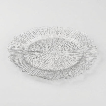 Reef Texture Charger Plates with Scalloped Edge, 13 in
