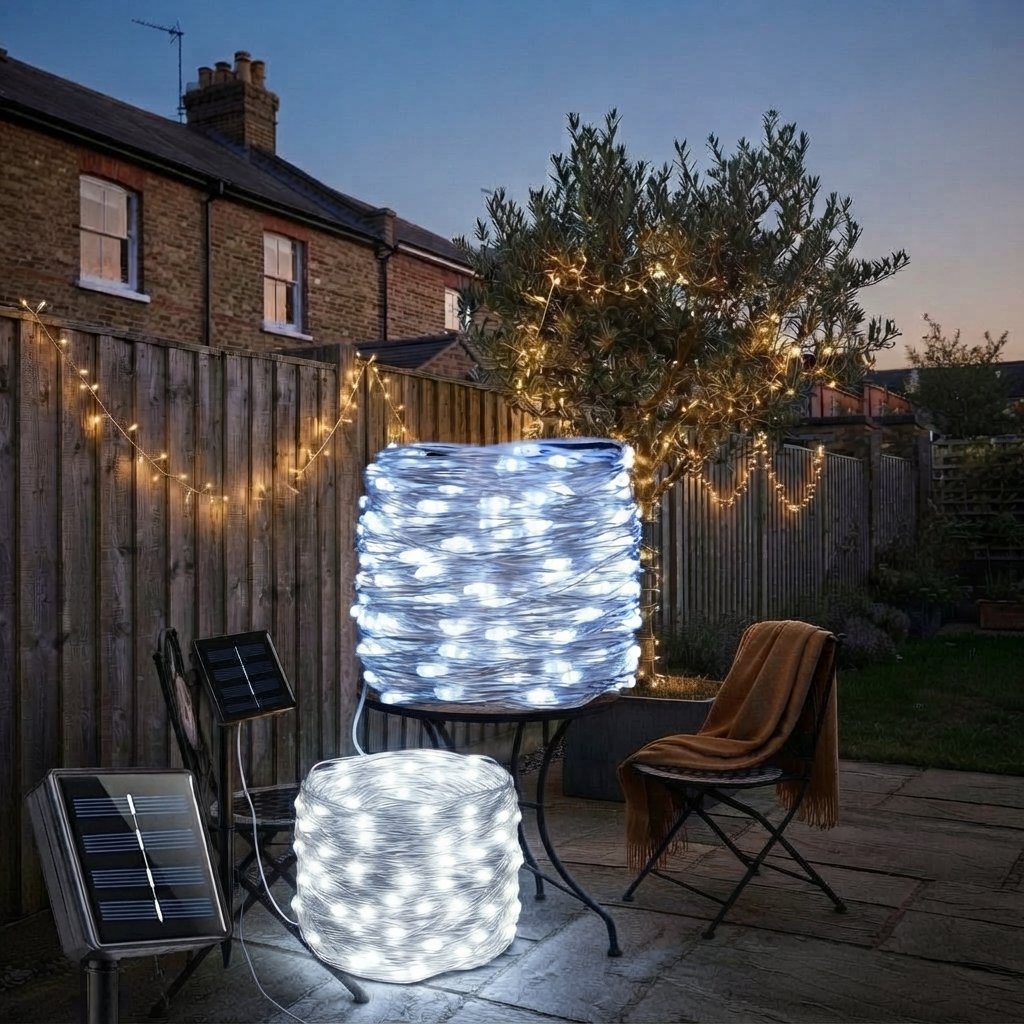 Solar Fairy Lights with 8 Modes for Outdoor Use