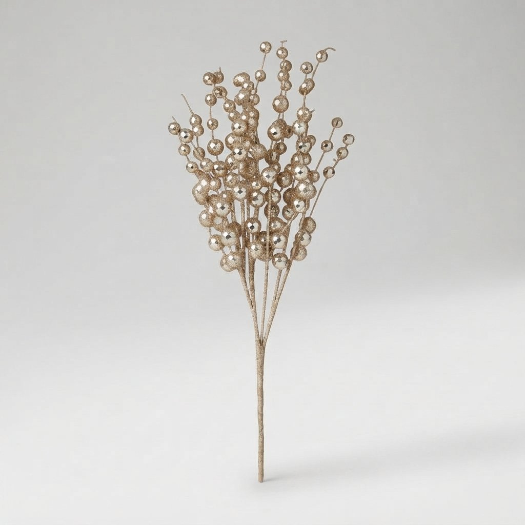 Glitter Berry Stems for Christmas Trees, Pack of 10