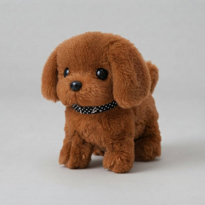 Interactive Plush Puppy Toy with Polka-Dot Collar – Walks, Sits and Barks