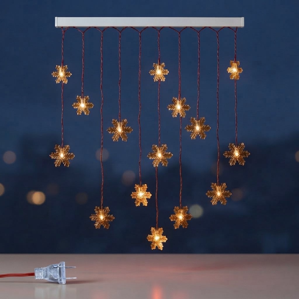 Snowflake LED Curtain Lights, 3.2 m
