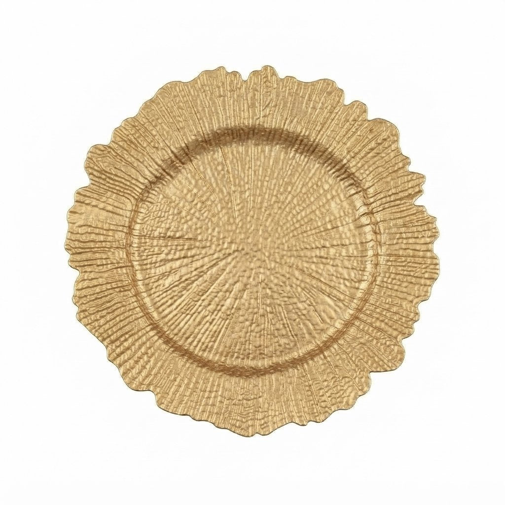 Reef Texture Charger Plates with Scalloped Edge, 13 in
