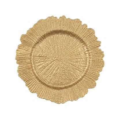 Reef Texture Charger Plates with Scalloped Edge, 13 in