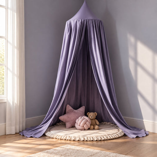 Kids Hanging Bed Canopy for Reading Dens, 270 cm – Dusky Purple