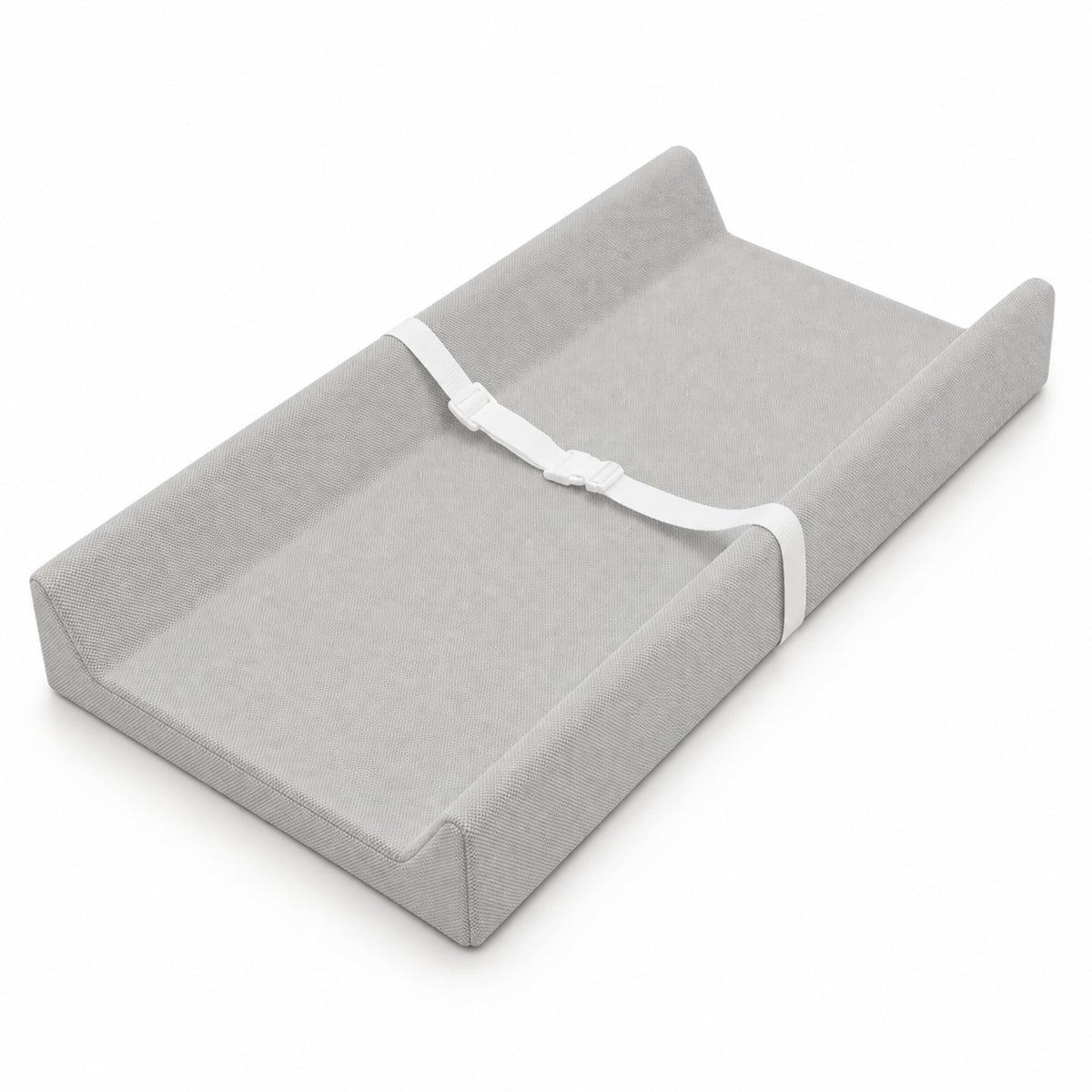 Contoured Baby Changing Pad with Raised Sides, Gray