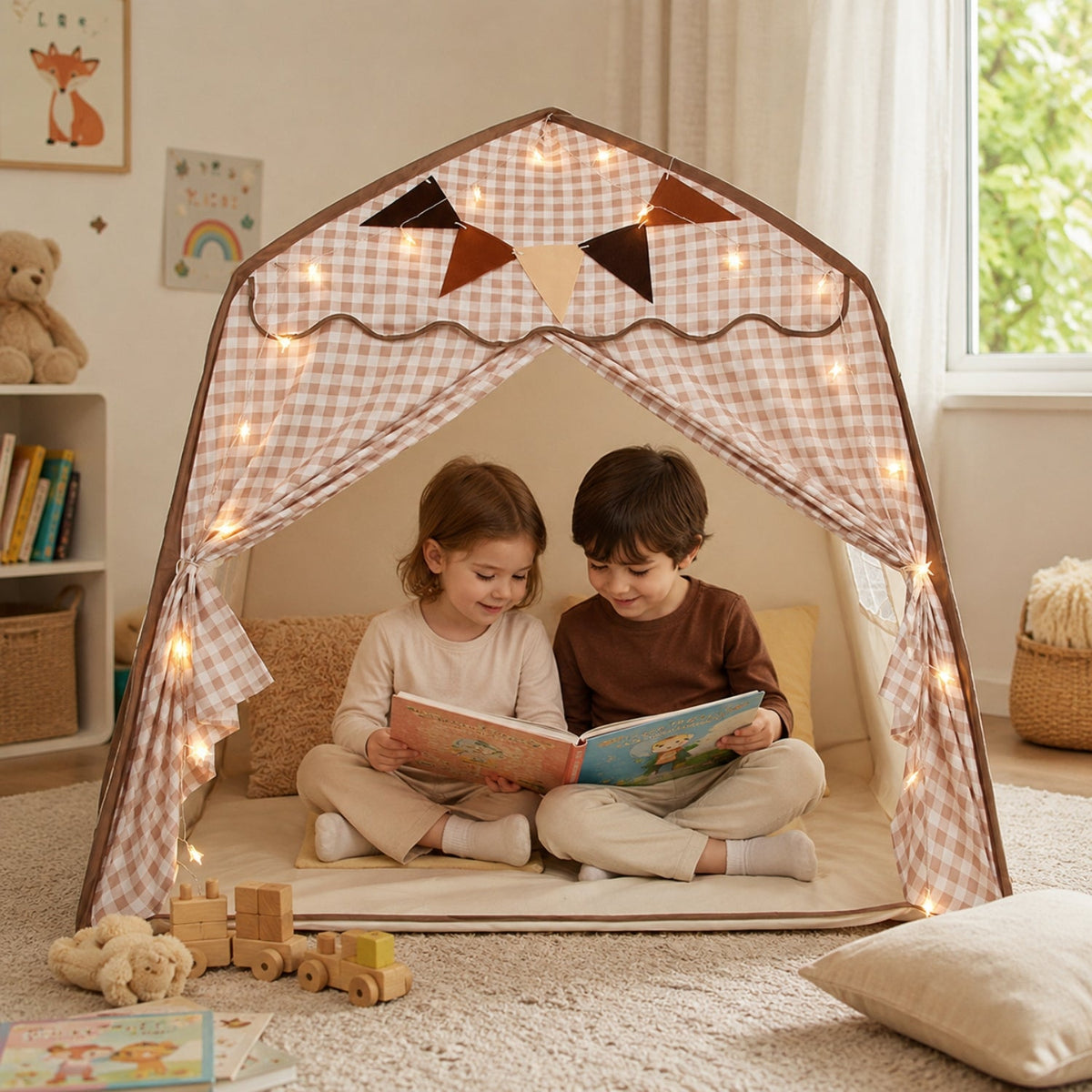 Kids Canopy Play Tent with Fibreglass Rods