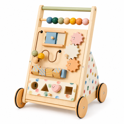 Wooden Baby Walker with Activity Board