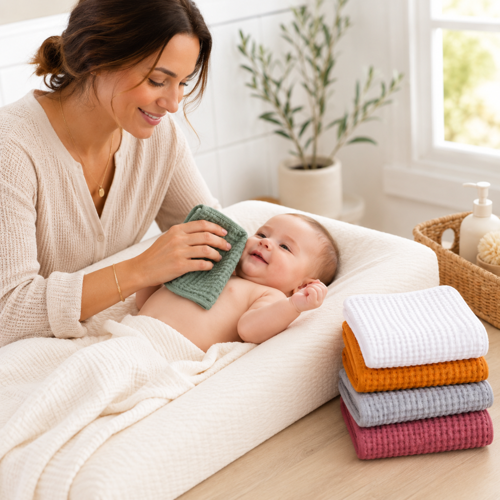 6-Layer Cotton Muslin Burp Cloth Set