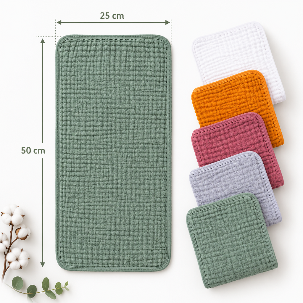 6-Layer Cotton Muslin Burp Cloth Set