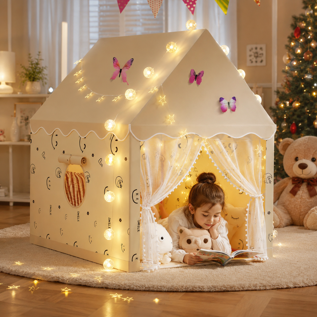 Princess Play Tent with USB Star Lights and Flags