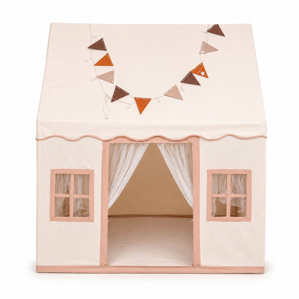 Kids Cotton Playhouse Tent with Plastic Support Poles