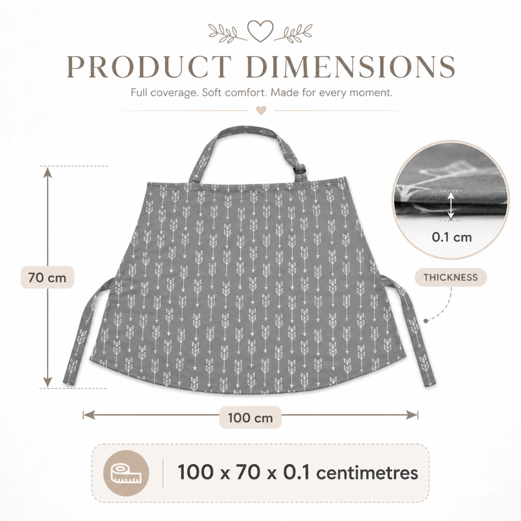 Cotton Nursing Cover with Built-In Burp Cloth