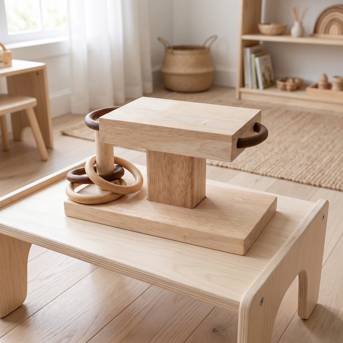 Wooden Rings Activity Toy for Object Permanence
