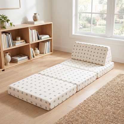 Kids Play Couch with Removable Cotton Cover, Mudcloth Print